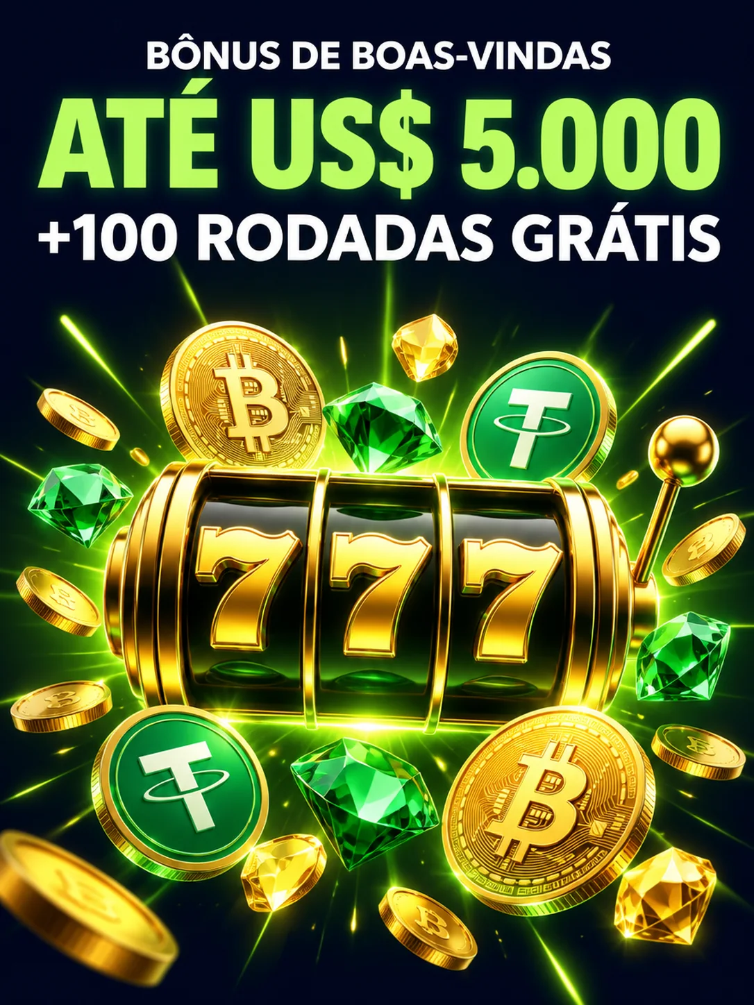 Você ganhou: bônus de boas-vindas até US$ 5.000 + 100 rodadas grátis. Termos aplicáveis.